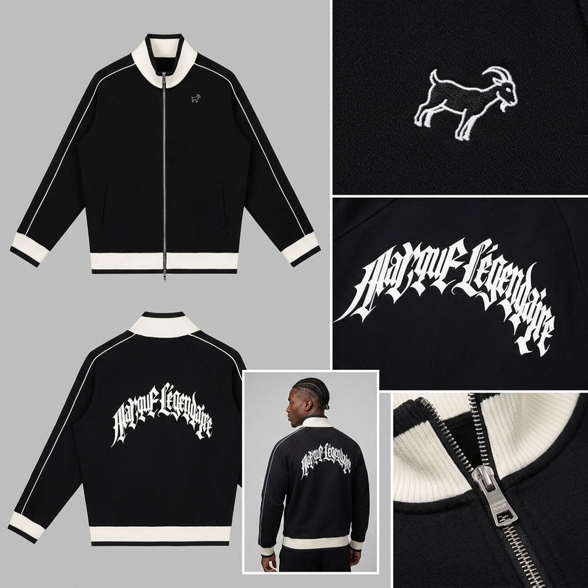 Marque Légendaire Color Block Raglan Sleeve Track Jacket | 380GSM — Apparel & Accessories > Clothing > Outerwear Detail View 5 | Legendary Branding