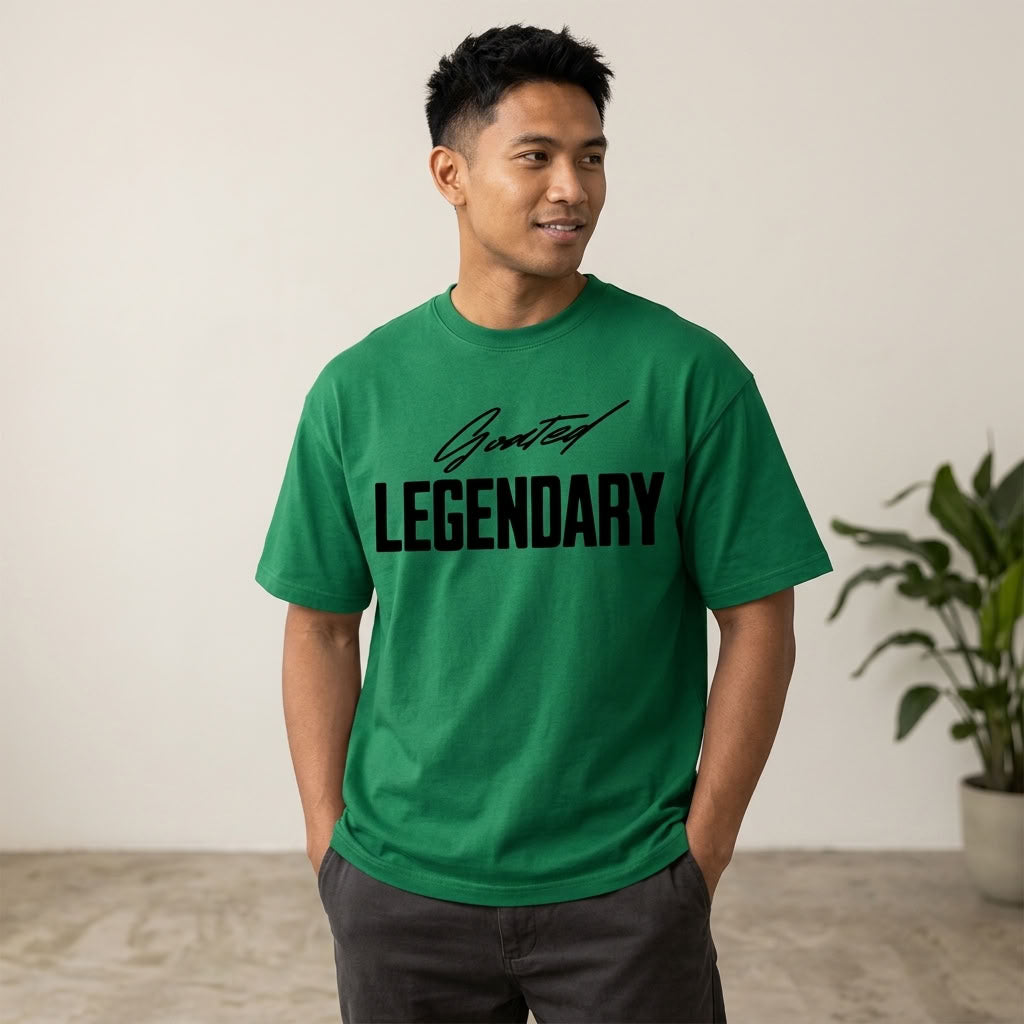 GOATED Legendary Loose-Fit T-Shirt | 190GSM — Apparel & Accessories > Clothing > Shirts & Tops Detail View 12 | Legendary Branding