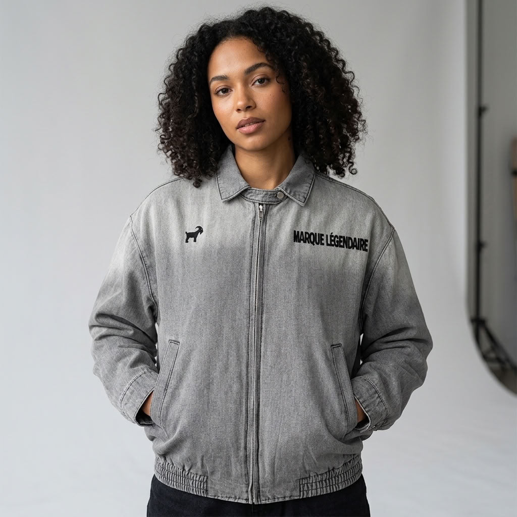 Marque Légendaire Vintage Wash Denim Jacket | 320GSM — Apparel & Accessories > Clothing > Outerwear Detail View 6 | Legendary Branding