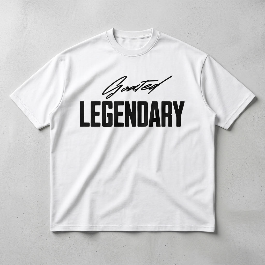 GOATED Legendary Loose-Fit T-Shirt | 190GSM — Apparel & Accessories > Clothing > Shirts & Tops Detail View 5 | Legendary Branding