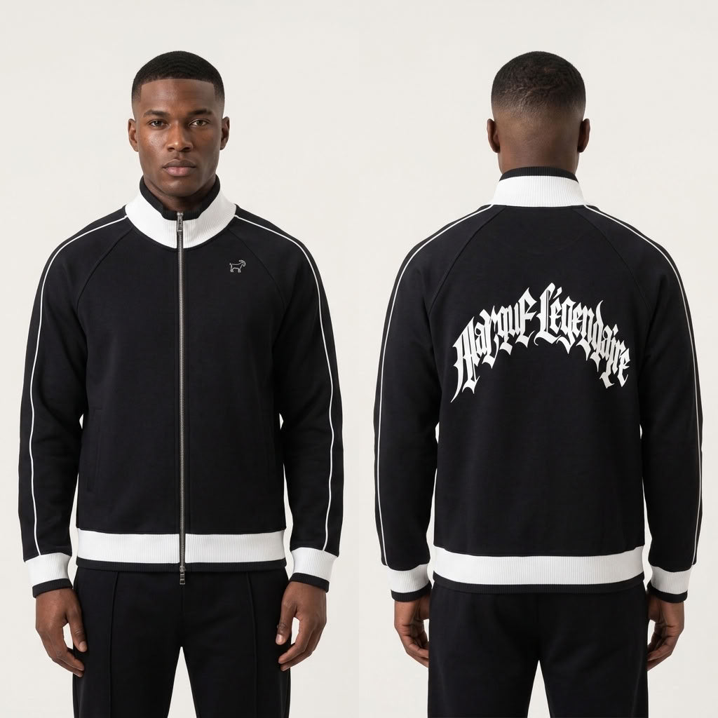 Marque Légendaire Color Block Raglan Sleeve Track Jacket | 380GSM — Apparel & Accessories > Clothing > Outerwear Detail View 8 | Legendary Branding