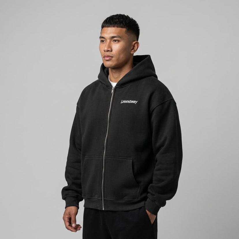 Legendary Branding Fleece Zip-Up | 380GSM — Apparel & Accessories > Clothing > Activewear > Hoodies | Legendary Branding
