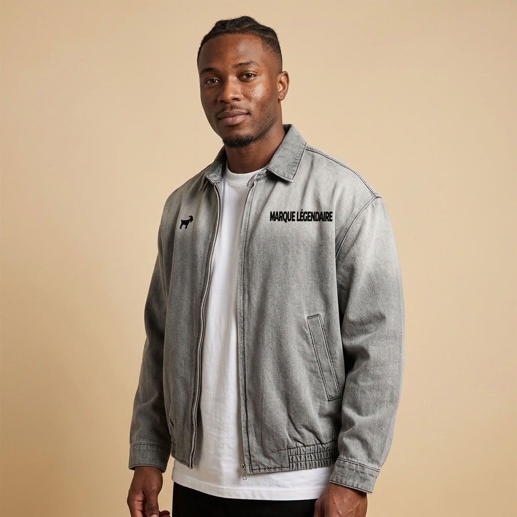 Marque Légendaire Vintage Wash Denim Jacket | 320GSM — Apparel & Accessories > Clothing > Outerwear Detail View 7 | Legendary Branding