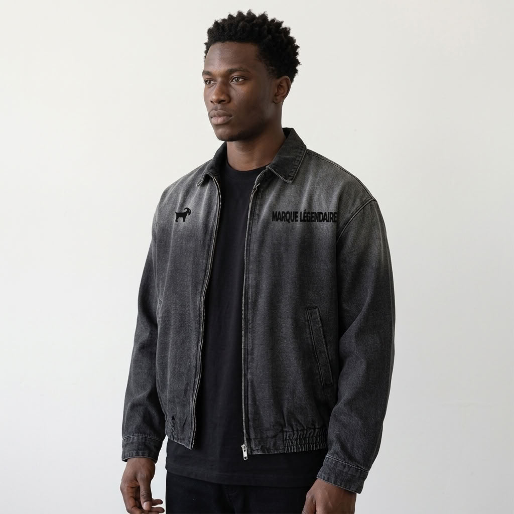 Marque Légendaire Vintage Wash Denim Jacket | 320GSM — Apparel & Accessories > Clothing > Outerwear Detail View 11 | Legendary Branding