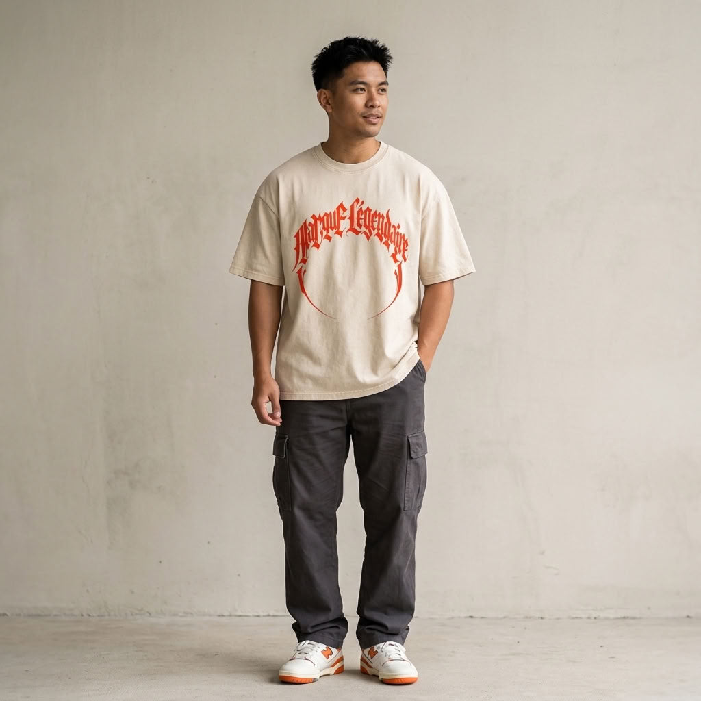 Marque Légendaire Reaper Snow Wash Oversized T-Shirt | 250GSM