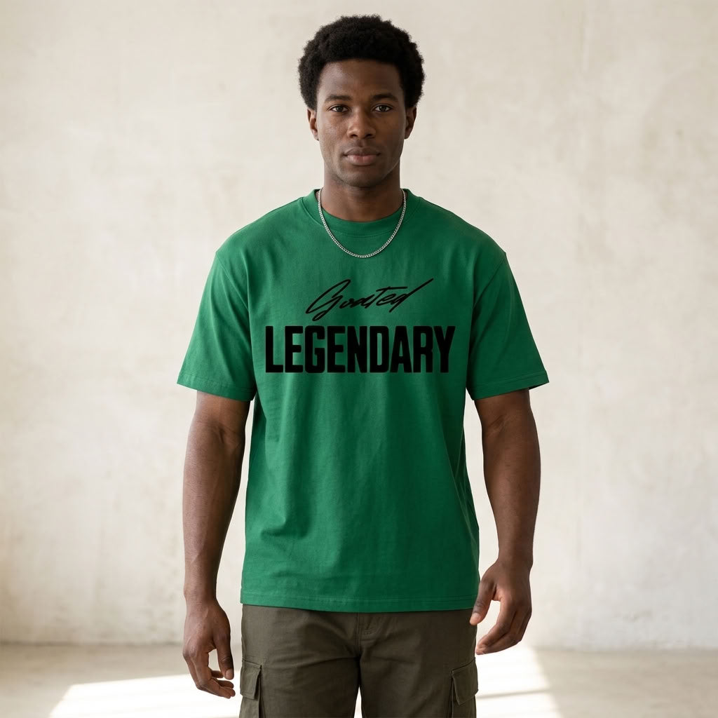 GOATED Legendary Loose-Fit T-Shirt | 190GSM — Apparel & Accessories > Clothing > Shirts & Tops Detail View 13 | Legendary Branding