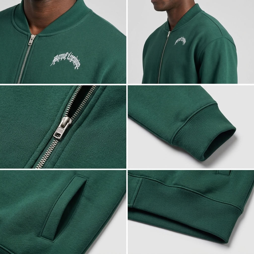 Marque Légendaire Varsity Jacket | 360GSM — Apparel & Accessories > Clothing > Outerwear Detail View 8 | Legendary Branding